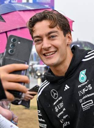 Formula 1, Arrivals, Silverstone, UK, 06 July, 2025. 06 July 2025. George Russell, Mercedes, arriving at the Formula 1 Qatar Airways British Grand Prix at Silverstone, Northamptonshire, UK., Credit:Lee Floyd Avalon UK, Northamptonshire, Silverstone Copyright: xLeexFloydx xAvalonx 1019087052