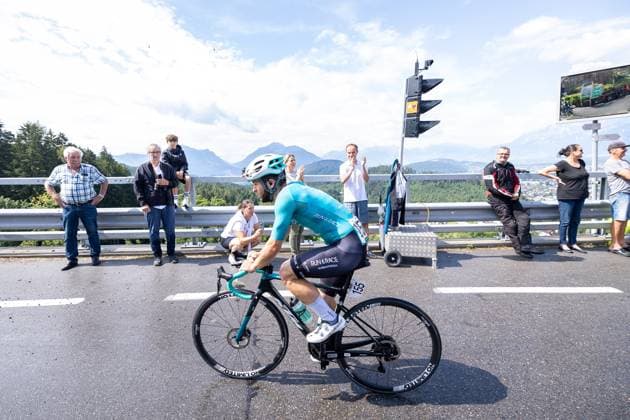 13 07 2025, Feldkirch, AUT, Tour of Austria 2025, Stage 5 from Feldkirch to Feldkirch 147,8 km , in the picture Martin Barta CZE, ATT INVESTMENTS Martin Barta CZE, ATT INVESTMENTS during the stage 5 from Feldkirch to Feldkirch 147,8 km of the Tour of Austria Feldkirch, Austria on 2025 07 13 Expa Feldkirch EP_gro