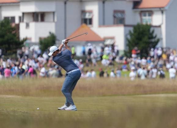 Matt Fitzpatrick (ENG) on the 1st hole during the 4th Round of the Genesis Scottish Open Golf Championship. Genesis Scottish Open, Day 4, Golf, Renaissance Club, North Berwick, Scotland, UK - 13 Jul 2025North Berwick Scotland United Kingdom EDITORIAL USE ONLY No use with unauthorised audio, video, data, fixture lists, club league logos or live services. Online in-match use limited to 120 images, no video emulation. No use in betting, games or single club league player publications. Copyright: xStuartxWallace Shutterstockx 15393030d