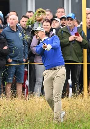 Christiaan Bezuidenhout on the 1st fairway The Open Championship, Day Two, Golf, Royal Portrush Golf Club, Portrush, Northern Ireland, UK - 18 Jul 2025 EDITORIAL USE ONLY No use with unauthorised audio, video, data, fixture lists, club league logos or live services. Online in-match use limited to 120 images, no video emulation. No use in betting, games or single club league player publications. Copyright: xGreigxCowie Shutterstockx 15402506c