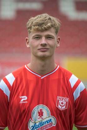 Lucas Ehrlich HFC, 18 , Hallescher FC, Team, Team Photo, Portraits, Player Photo, Soccer, RL Nordost, Season 2025 26, 17 07 2025 Halle Leuna Chemie Stadion ST Germany