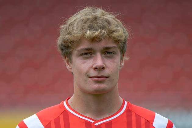 Emilio Stobbe HFC, 29 , Hallescher FC, Team, Team Photo, Portraits, Player Photo, Soccer, RL Nordost, Season 2025 26, 17 07 2025 Halle Leuna Chemie Stadion ST Germany