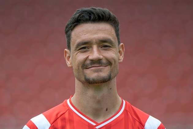 Niklas Landgraf HFC, 31 , Hallescher FC, Team, Team Photo, Portraits, Player Photo, Soccer, RL Nordost, Season 2025 26, 17 07 2025 Halle Leuna Chemie Stadion ST Germany