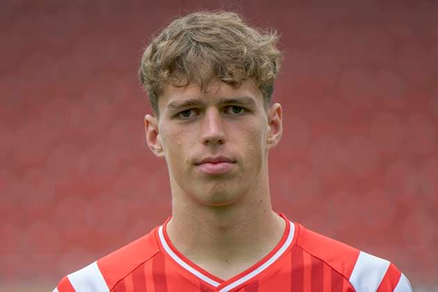 Felix Langhammer HFC, 34 , Hallescher FC, Team, Team Photo, Portraits, Player Photo, Soccer, RL Nordost, Season 2025 26, 17 07 2025 Halle Leuna Chemie Stadion ST Germany