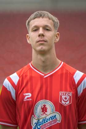 Julien Damelang HFC, 43 , Hallescher FC, team, team photo, portraits, player photo, football, RL Nordost, season 2025 26, 17 07 2025 Halle Leuna Chemie Stadion ST Germany