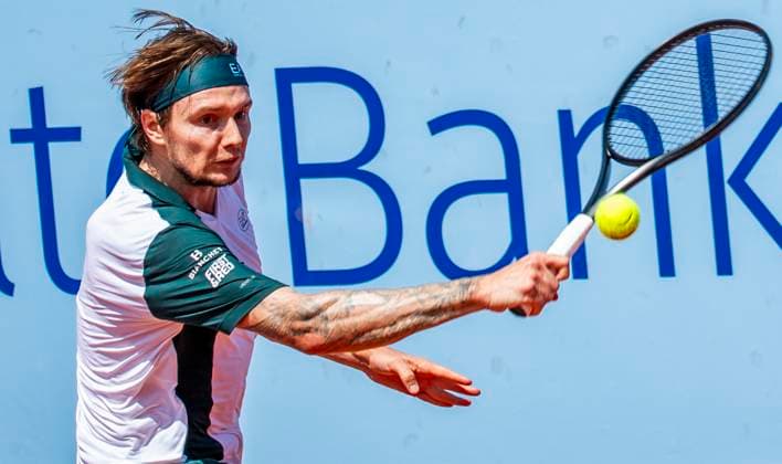 July 20, 2025, Gstaad, Bern, Switzerland: Gstaad Switzerland, 07 20 2025: ALEXANDER BUBLIK of Kazakhstan return during final of EFG Swiss Open Gstaad ATP, Tennis Herren 250,Tennis Herren 250 and took place at Roy Emerson Arena in Gstaad, which is located in the famous ski resort of Gstaad and which is located in the Bernese Oberland. ALEXANDER BUBLIK won 6-4, 4-6, 6-3. Gstaad Switzerland - ZUMAd206 20250720_zip_d206_028 Copyright: xEricxDubostx