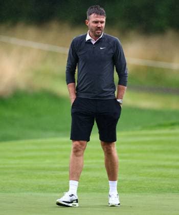 Michael Carrick during his round. LIV Golf UK, Pro-AM, Golf, JCB Golf & Country Club, Uttoxeter, UK - 24 Jul 2025Uttoxeter JCB Golf & Country Club United Kingdom EDITORIAL USE ONLY No use with unauthorised audio, video, data, fixture lists, club league logos or live services. Online in-match use limited to 120 images, no video emulation. No use in betting, games or single club league player publications. Copyright: xJamesxMarsh Shutterstockx 15410870ab