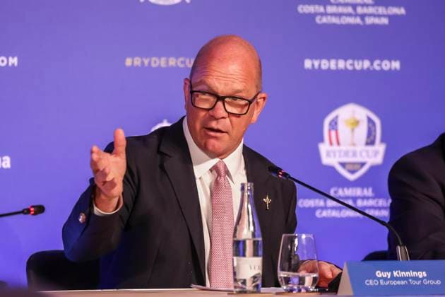 July 25, 2025, Caldes De Malavella, Girona, SPAIN: Guy Kinnings, CEO European Tour Group attends his press conference, PK, Pressekonferenz during the presentation Ryder Cup 2031 at Camiral Golf & Wellness on July 25, 2025 in Caldes de Malavella, Girona, Spain. Caldes De Malavella SPAIN - ZUMAa181 20250725_zaa_a181_031 Copyright: xJavierxBorregox