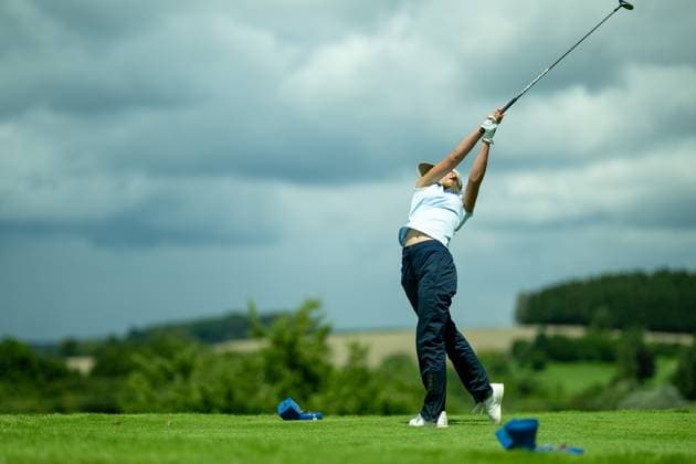 Maxima Purkart GC St Leon Rot , before teeing off on 1 hole, GER, 15 BWGV INTERNATIONAL MATCHPLAY TROPHY, Golf, Girls and Boys, imt Golf, 26 29 07 2025, GER, 15 BWGV INTERNATIONAL MATCHPLAY TROPHY, Golf, Girls and Boys, imt Golf, 26 29 07 2025 Wain Copyright: xEibner-Pressefotox EP_SWA