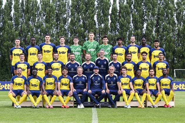 (L-R, Back) 30 Union s Raul Florucz, Union s Mamadou Thierno Barry, Union s Ross Sykes, Union s Fedde Leysen, Union s goalkeeper Vic Chambaere, Union s goalkeeper Kjell Scherpen, Union s goalkeeper Giorgi Kavlashvili, Union s Kevin Rodriguez, Union s Christian Burgess, Union s Promise David, Union s Adem Zorgane, (L-R, Center) 21 Union s Alessio Castro-Montes, Union s Mathias Rasmussen, Union s Charles Vanhoutte, Union s physical coach Balder Berckmoes, Union s assistant coach Artur Kopyt, Union s goalkeepercoach Niels Hermans, Union s attacker coach Kevin Mirallas, Union s Soufiane Boufal, Union s Marc Giger, Union s Anan Khalaili, (L-R, Front) 19 Union s Guillaume Francois, Union s Ousseynou Niang, Union s Henok Teklab, Union s Kevin Mac Allister, Union s assistant coach Patrick Wachel, Union s head coach Sebastien Pocognoli, Union s assistant coach Bart Meert, Union s Kamiel Van De Perre, Union s Mohammed Fuseini, Union s Anouar Ait El Hadj and Union s Cristian Bokora poses for a team picture at the 2025-2026 season photoshoot of Belgian soccer team Royale Union Saint-Gilloise, Tuesday 29 July 2025 in Brussels. TOM GOYVAERTS TomxGoyvaerts x130248663x
