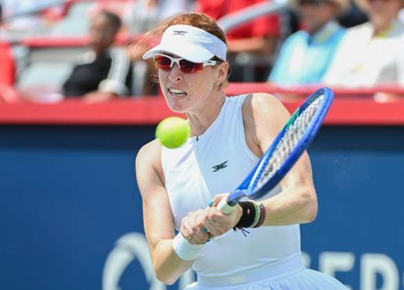 July 29, 2025, Montreal, Pq, Canada: Maya Joint, of Australia, plays a shot to Leylah Fernandez, of Canada, during their first round match at the National Bank Open tennis tournament in Montreal, Tuesday, July 29, 2025. Leylah Fernandez, Maya Joint, - ZUMAc35_ 20250729_zaf_c35_039 Copyright: xGrahamxHughesx