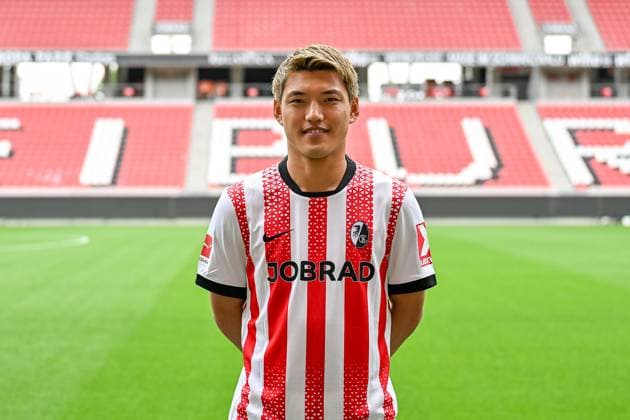 Ritsu Doan SC Freiburg, 42 GER, SC Freiburg, Football, 1 BL, portrait date 2025 2026, 30 07 2025 GER, SC Freiburg, Football, 1 BL, portrait date 2025 2026, 30 07 2025 Freiburg Copyright: xEibner-Pressefoto ThomasxHessx EP_THS