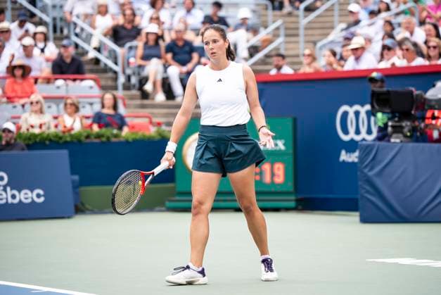 July 31, 2025, Montreal, Pq, CANADA: Daria Kasatkina, of Australia, reacts during third round tennis action against Marta Kostyuk, of Ukraine, at the National Bank Open tennis tournament in Montreal on Thursday, July 31, 2025. Canada News - July 31, 2025 - ZUMAc35_ 20250731_zaf_c35_054 Copyright: xChristopherxKatsarovx