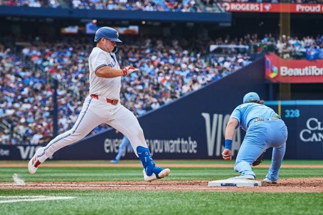 August 2, 2025, Toronto, On, Canada: Toronto Blue Jays designated hitter Ty France (2) grounds out against the Kansas City Royals during eighth inning MLB, Baseball Herren, USA baseball action in Toronto, on Saturday, Aug. 2, 2025. Canada News - August 2, 2025 - ZUMAc35_ 20250802_zaf_c35_132 Copyright: xSammyxKoganx