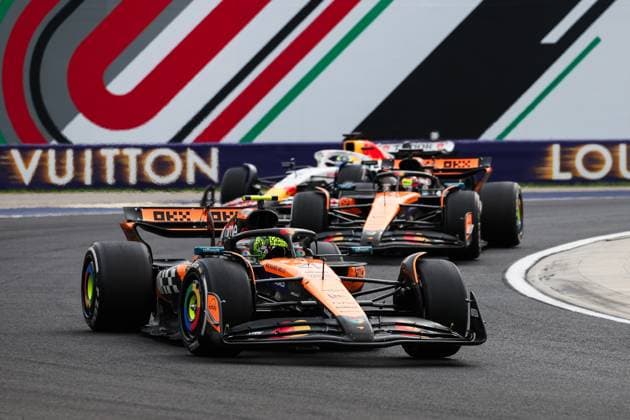 F1 - HUNGARIAN GRAND PRIX 2025 04 NORRIS Lando (gbr), McLaren F1 Team MCL39, action and 81 PIASTRI Oscar (aus), McLaren F1 Team MCL39, action during the 2025 Formula 1 Lenovo Hungarian Grand Prix, 14th round of the 2025 FIA Formula One World Championship, WM, Weltmeisterschaft from August 1 to 3, 2025 on the Hungaroring, in Mogyorod, Hungary - MogyorodHungary Copyright: xFLORENTxGOODENx