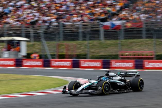 George Russell Mercedes AMG Petronas F1 Team, Great Britain, 63 , HUN, Formula 1 World Championship, Hungarian Grand Prix, Hungaroring, Race, 2025 season, 03 08 2025 HUN, Formula 1 World Championship, Hungarian Grand Prix, Hungaroring, Race, 2025 season, 03 08 2025 Budapest Copyright: xEibner-Pressefoto MarcelxFischerx EP_MFI