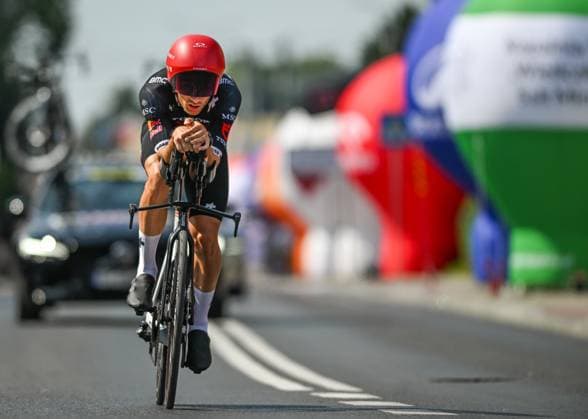 82nd Tour De Pologne 2025 - Stage 7 WIELICZKA, POLAND AUGUST 10: Sebastian Kolze Changizi of Denmark, riding for Tudor Pro Cycling Team, races through the final kilometer of Stage 7, a 12.5 km individual time trial from Wieliczka to Wieliczka, during the 82nd Tour de Pologne, in Wieliczka, Lesser Poland Voivodeship, Poland, on August 10, 2025. Wieliczka Poland Copyright: xArturxWidakx originalFilename:widak-82ndtour250810_npNaO.jpg