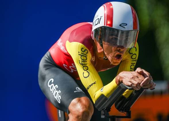 82nd Tour De Pologne 2025 - Stage 7 WIELICZKA, POLAND AUGUST 10: Anthony Perez of France, riding for Cofidis Team, races through the final kilometer of Stage 7, a 12.5 km individual time trial from Wieliczka to Wieliczka, during the 82nd Tour de Pologne, in Wieliczka, Lesser Poland Voivodeship, Poland, on August 10, 2025. Wieliczka Poland Copyright: xArturxWidakx originalFilename:widak-82ndtour250810_nplHY.jpg