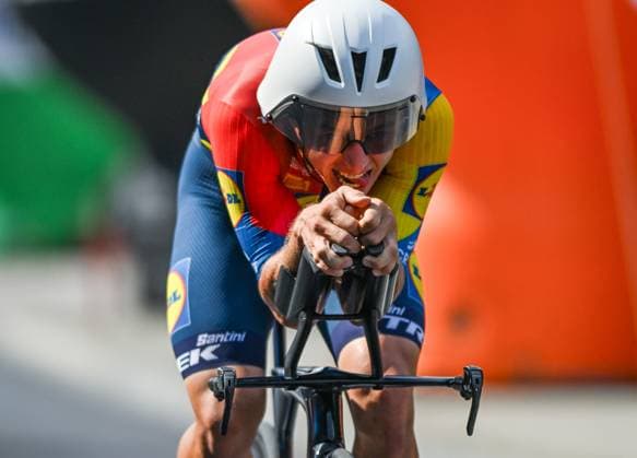 82nd Tour De Pologne 2025 - Stage 7 WIELICZKA, POLAND AUGUST 10: Tim Torn Teutenberg of Germany, riding for Lidl - Trek Team, races through the final kilometer of Stage 7, a 12.5 km individual time trial from Wieliczka to Wieliczka, during the 82nd Tour de Pologne, in Wieliczka, Lesser Poland Voivodeship, Poland, on August 10, 2025. Wieliczka Poland Copyright: xArturxWidakx originalFilename:widak-82ndtour250810_npAfN.jpg