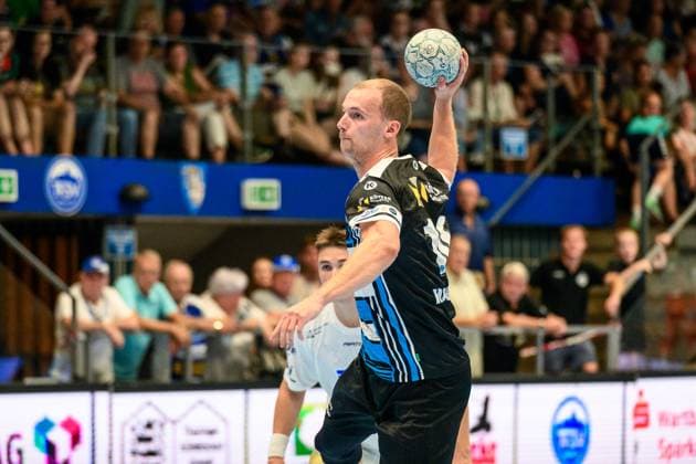 Fynn, Hangstein Rueckraum Links, ThSV Eisenach, 10 GER, Thuringia, ThSV Eisenach vs Skanderborg Handbold, Wartburg Cup Eisenach 2025, Handball, Season 2025 2026, 15 08 2025 GER, Thuringia, ThSV Eisenach vs Skanderborg Handbold, Wartburg Cup Eisenach 2025, Handball, Season 2025 2026, 15 08 2025 Eisenach Copyright: xEibner-Pressefoto MartinxHerbstx EP_MHT