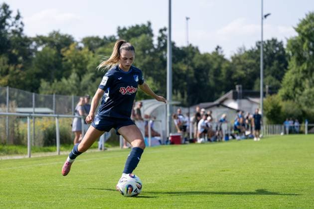 Jill Janssens TSG Hoffenheim, 09 on the ball, GER, TSG 1899 Hoffenheim vs FC Basel, Soccer Womens Bundesliga Test Match, Season 2025 2026, 16 08 2025 GER, TSG 1899 Hoffenheim vs FC Basel, Soccer Womens Bundesliga Test Match, Season 2025 2026, 16 08 2025 St Leon Copyright: xEibner-Pressefoto Memmlerx EP_MMR