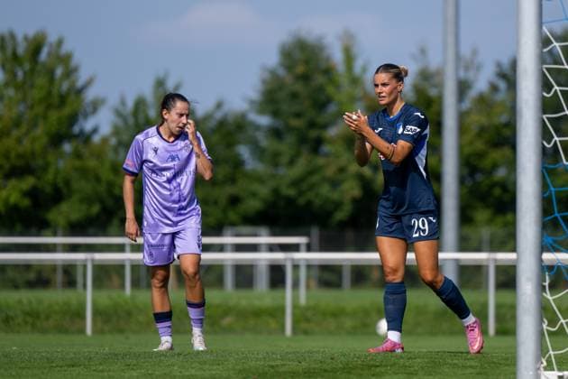 Selina Cerci TSG Hoffenheim, 29 celebrates the goal for 3 0, GER, TSG 1899 Hoffenheim vs FC Basel, Soccer Womens Bundesliga Test Match, Season 2025 2026, 16 08 2025 GER, TSG 1899 Hoffenheim vs FC Basel, Soccer Womens Bundesliga Test Match, Season 2025 2026, 16 08 2025 St Leon Copyright: xEibner-Pressefoto Memmlerx EP_MMR
