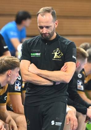 Coach Andre Haber Dresden , HC Elbflorenz Dresden vs Talent Plzen Pilsen, CZE , Test match, Friendly match, Preliminary match, Handball, Mens 2 League, 2 Bundesliga, Season 2025 2026, Dresden, BallsportARENA Dresden, 20 08 2025,