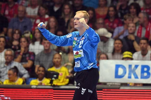David Spaeth Goalkeeper Rhein Neckar Loewen 29 , GER, MT Melsungen Rhein Neckar Loewen, Handball, 1 Bundesliga, 1 Matchday, Season 2025 2026, 29 08 2025, GER, MT Melsungen Rhein Neckar Loewen, Handball, 1 Bundesliga, 1 Matchday, Season 2025 2026, 29 08 2025 Kassel Copyright: xEibner-Pressefotox xRolandxSippelx EP_RSL