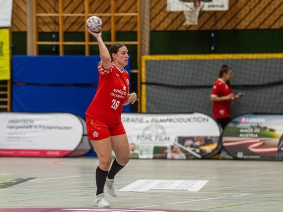 Melanie Grawe 1 FSV Mainz 05, 28 on the ball, TG Nuertingen vs 1 FSV Mainz 05, Handball, 2 Bundesliga, Season 2025 2026, 30 08 2025 TG Nuertingen vs 1 FSV Mainz 05, Handball, 2 Bundesliga, Season 2025 2026, 30 08 2025 Nuertingen Copyright: xMichaelxSchmidt Eibner-Pressefotx EP_MST