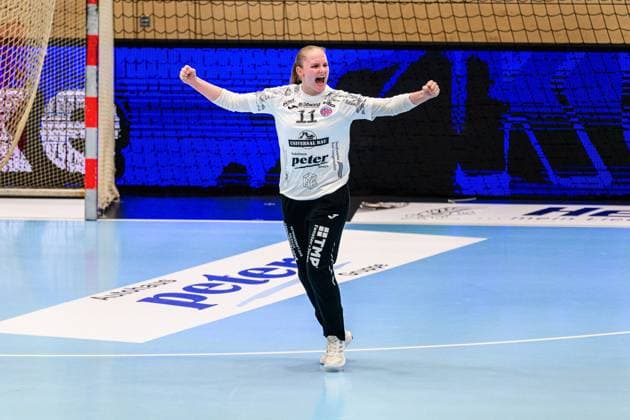 Laura, Kuske TW, Thueringer HC, 11 Jubel zur Parade GER, Thuringia, Thueringer HC vs SV Union Halle Neustadt, Alsco Handball Bundesliga Frauen, 1 Handballbundesliga Frauen, Handball, 1 Spieltag, Saison 2025 2026, Sonntag, 3 Copyright: xEibner-Pressefoto MartinxHerbstx EP_MHT