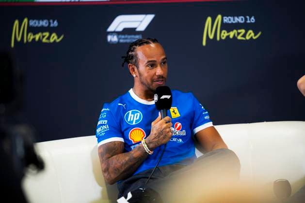 Formula 1 Pirelli Gran Premio d’Italia 2025 Dan Schiumarini OVERTAKE MAXPPP - Monza 04 09 2025 44 HAMILTON Lewis (gbr), Scuderia Ferrari, portrait conference de presse, press conference, PK, Pressekonferenz at the Formula 1 Pirelli Gran Premio d’Italia 2025, the 16th round of the 2025 FIA Formula 1 World Championship, WM, Weltmeisterschaft at Autodromo Nazionale Monza in Monza, Italy, from 04 to 07 September 2025 Monza Italy Copyright: xOVERTAKE MAXPPPxDanxSchiumarinix OVT202509048015 OVT202509048015