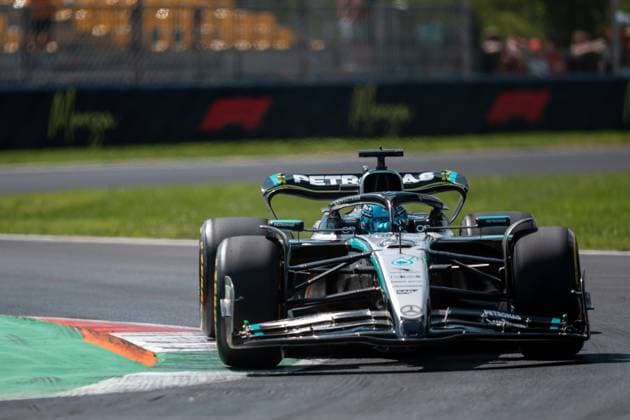 George Russell Mercedes AMG Petronas F1 Team, Great Britain, 63 in W16, ITA, Formula 1 World Championship, Italian Grand Prix, Autodromo Nazionale Monza, Practice Day, 2025 season, 05 09 2025 ITA, Formula 1 World Championship, Italian Grand Prix, Autodromo Nazionale Monza, Practice Day, 2025 season, 05 09 2025 Monza Copyright: xEibner-Pressefoto MarcelxFischerx EP_MFI
