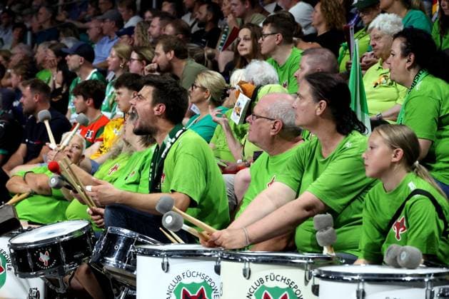 DEU, DHB, 1 HBL, Fuechse Berlin vs SC Magdeburg, 06 09 2025, Max Schmeling Halle, Berlin, DEU, DHB, 1 HBL, Fuechse Berlin vs SC Magdeburg, in the picture Fuechse Fans,Fanblock nordphotoxGmbHx xEngler nph00076