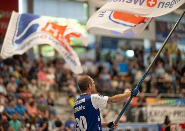 The atmosphere is right, fans are enthusiastic, HBW Balingen Weilstetten vs HC Elbflorenz Dresden, Handball, Bundesliga 2, Matchday 2, Season 2025 2026, 06 09 2025 Eibner Pressefoto Andreas Ulmer HBW Balingen Weilstetten vs HC Elbflorenz Dresden, Handball, Bundesliga 2, Matchday 2, Season 2025 2026, 06 09 2025 Balingen Copyright: xEibner-Pressefoto AndreasxUlmerx EP_AUR