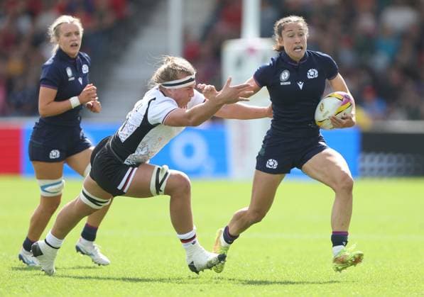 Rhona Lloyd of Scotland Canada v Scotland, Women s Rugby World Cup, Group B, Rugby Union, Sandy Park, Exeter, UK - 06 Sept 2025Exeter Sandy Park United Kingdom EDITORIAL USE ONLY No use with unauthorised audio, video, data, fixture lists, club league logos or live services. Online in-match use limited to 120 images, no video emulation. No use in betting, games or single club league player publications. Copyright: xKieranxMcManus Shutterstockx 15471114cs