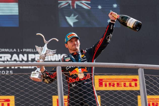 Max Verstappen Oracle Red Bull Racing, Netherlands, 01 , ITA, Formula 1 World Championship, Italian Grand Prix, Autodromo Nazionale Monza, Race Day, Podium, 2025 season, 07 09 2025 ITA, Formula 1 World Championship, Italian Grand Prix, Autodromo Nazionale Monza, Race Day, Podium, 2025 season, 07 09 2025 Monza Copyright: xEibner-Pressefoto MarcelxFischerx EP_MFI