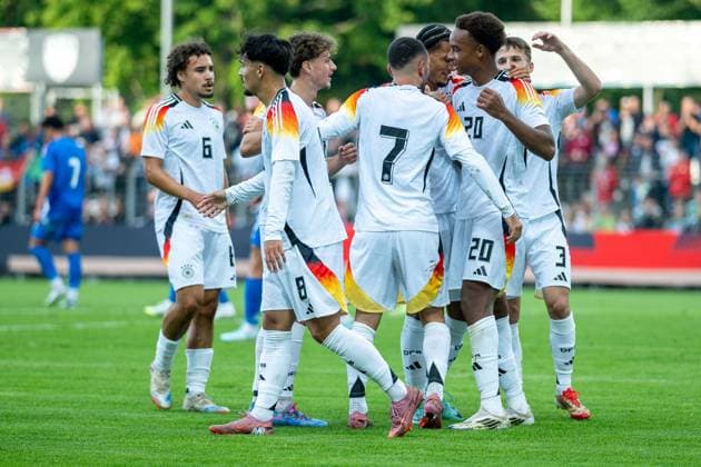 Goal for 1 0 by Laurin Ulrich Germany, 08 , GER, Germany vs Italy, Football, U20 Elite League, Matchday 2, Season 2025 2026, 09 09 2025, Eibner Pressefoto Sascha Walther GER, Germany vs Italy, Football, U20 Elite League, Matchday 2, Season 2025 2026, 09 09 2025 Reutlingen Copyright: xEibner-Pressefotox EP_SWA