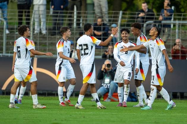 Goal for 2 0 by Brunner, Paris Germany U20, 11 , GER, Germany vs. Italy, Football, U20 Elite League, Matchday 2, Season 2025 2026, 09 09 2025, Eibner Pressefoto Sascha Walther GER, Germany vs. Italy, Football, U20 Elite League, Matchday 2, Season 2025 2026, 09 09 2025 Reutlingen Copyright: xEibner-Pressefotox EP_SWA