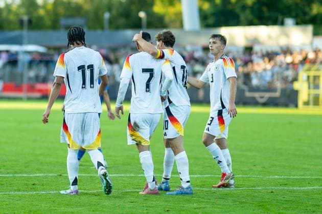 Goal for 3 0 by Ibrahimovic, Arijon Germany U20, 07 via penalty, GER, Germany vs. Italy, Football, U20 Elite League, Matchday 2, Season 2025 2026, 09 09 2025, Eibner Pressefoto Sascha Walther GER, Germany vs. Italy, Football, U20 Elite League, Matchday 2, Season 2025 2026, 09 09 2025 Reutlingen Copyright: xEibner-Pressefotox EP_SWA