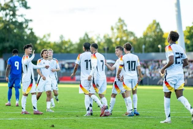 Goal for 3 0 by Ibrahimovic, Arijon Germany U20, 07 via penalty, GER, Germany vs. Italy, Football, U20 Elite League, Matchday 2, Season 2025 2026, 09 09 2025, Eibner Pressefoto Sascha Walther GER, Germany vs. Italy, Football, U20 Elite League, Matchday 2, Season 2025 2026, 09 09 2025 Reutlingen Copyright: xEibner-Pressefotox EP_SWA