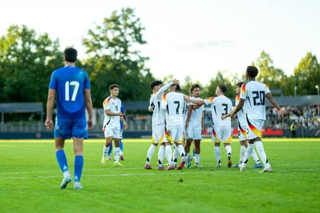 Romano, Marco Italy U20, 17 is disappointed, unhappy after goal for 3 0 by Ibrahimovic, Arijon Germany U20, 07 via penalty, GER, Germany vs Italy, Football, U20 Elite League, Matchday 2, Season 2025 2026, 09 09 2025, Eibner Pressefoto Sascha Walther GER, Germany vs Italy, Football, U20 Elite League, Matchday 2, Season 2025 2026, 09 09 2025 Reutlingen Copyright: xEibner-Pressefotox EP_SWA