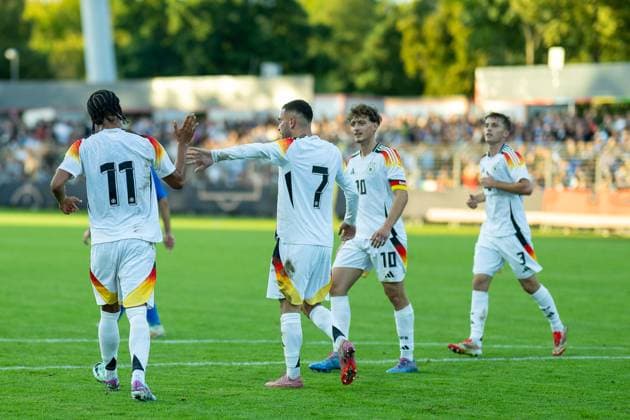 Goal for 3 0 by Ibrahimovic, Arijon Germany U20, 07 via penalty, GER, Germany vs. Italy, Football, U20 Elite League, Matchday 2, Season 2025 2026, 09 09 2025, Eibner Pressefoto Sascha Walther GER, Germany vs. Italy, Football, U20 Elite League, Matchday 2, Season 2025 2026, 09 09 2025 Reutlingen Copyright: xEibner-Pressefotox EP_SWA