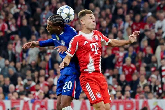 Joao Pedro Chelsea FC and Joshua Kimmich FC Bayern Muenchen battle for the ball, UEFA Champions League 2025 26 League Phase MD1, FC Bayern Munich v Chelsea FC, Football Arena Munich on September 17, 2025 in Munich, Germany Photo by Marco Steinbrenner DeFodi Images Joao Pedro Chelsea FC and Joshua Kimmich FC Bayern Muenchen battle for the ball, UEFA Champions League 2025 26 League Phase MD1, FC Bayern München v Chelsea FC, Football Arena Munich, September 17, 2025 in Munich, Germany Photo by Marco Steinbrenner DeFodi Images