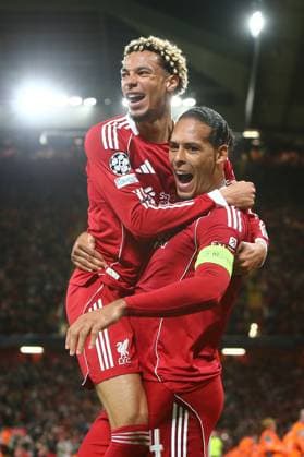 Virgil van Dijk of Liverpool celebrates scoring their sides third goal Liverpool v Atletico Madrid, UEFA Champions League, Group Stage, Football, Anfield, Liverpool, UK - 17 Sep 2025Liverpool Anfield United Kingdom EDITORIAL USE ONLY No use with unauthorised audio, video, data, fixture lists, club league logos or live services. Online in-match use limited to 120 images, no video emulation. No use in betting, games or single club league player publications. Copyright: xPhilxOldham Shutterstockx 15481355ce