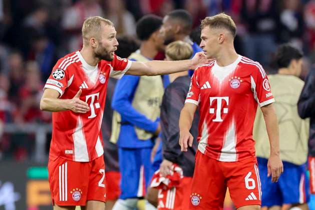 Konrad Laimer FC Bayern Muenchen and Joshua Kimmich FC Bayern Muenchen talk together, UEFA Champions League 2025 26 League Phase MD1, FC Bayern Munich v Chelsea FC, Football Arena Munich on September 17, 2025 in Munich, Germany Photo by Marco Steinbrenner DeFodi Images Konrad Laimer FC Bayern Muenchen and Joshua Kimmich FC Bayern Muenchen talk together, UEFA Champions League 2025 26 League Phase MD1, FC Bayern München v Chelsea FC, Football Arena Munich, September 17, 2025 in Munich, Germany Photo by Marco Steinbrenner DeFodi Images