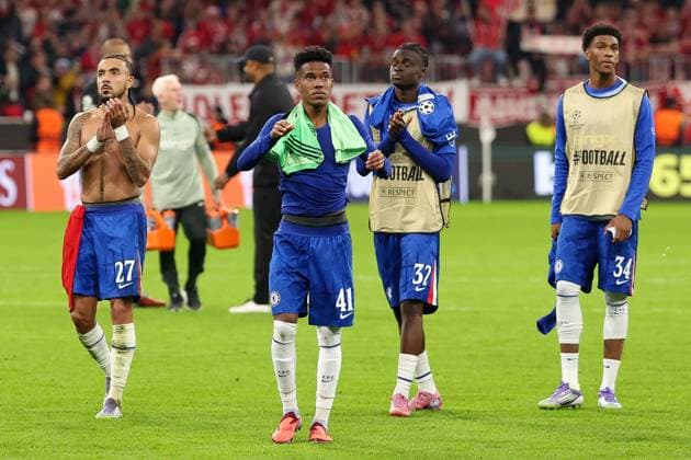 Estevao of Chelsea after the full time whistle Bayern Munich v Chelsea, UEFA Champions League, Group Stage, Football, Allianz Arena, Munich, Germany - 17 Sep 2025Munich Allianz Arena Germany EDITORIAL USE ONLY No use with unauthorised audio, video, data, fixture lists, club league logos or live services. Online in-match use limited to 120 images, no video emulation. No use in betting, games or single club league player publications. Copyright: xChristianxKolbert Shutterstockx 15481350cb