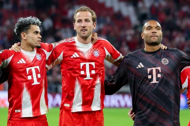 Luis Diaz FC Bayern Muenchen , Harry Kane FC Bayern Muenchen and Jonathan Tah FC Bayern Muenchen cheer, UEFA Champions League 2025 26 League Phase MD1, FC Bayern München v Chelsea FC, Football Arena Munich, September 17, 2025 in Munich, Germany Photo by Marco Steinbrenner DeFodi Images Luis Diaz FC Bayern Muenchen , Harry Kane FC Bayern Muenchen and Jonathan Tah FC Bayern Muenchen cheer, UEFA Champions League 2025 26 League Phase MD1, FC Bayern München v Chelsea FC, Football Arena Munich, September 17, 2025 in Munich, Germany Photo by Marco Steinbrenner DeFodi Images