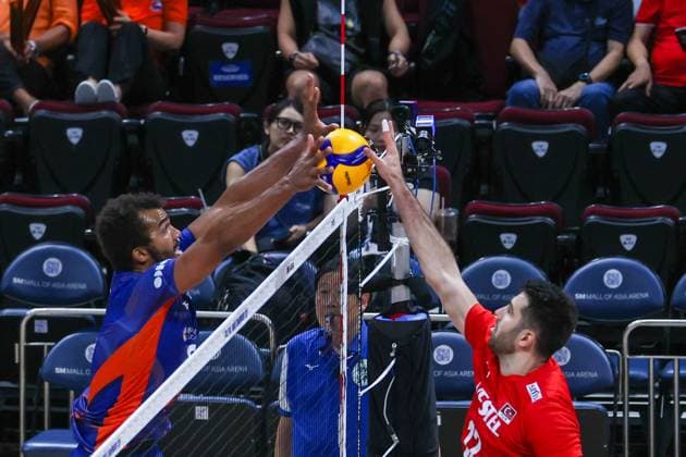 Turkiye v The Netherlands - Men s Volleyball World Championship, WM, Weltmeisterschaft 2025 METRO MANILA, PHILIPPINES - SEPTEMBER 20: Players of Turkiye during the round of 16 match between Turkiye and the Netherlands, in the FIVBVolleyball Men s World Championship, at the Mall of Asia Arena, in Pasay City, Metro Manila, Philippines, on September 20, 2025. Daniel Ceng Anadolu Manila Philippines. Editorial use only. Please get in touch for any other usage. Copyright: x2025xAnadoluxDanielxCengx