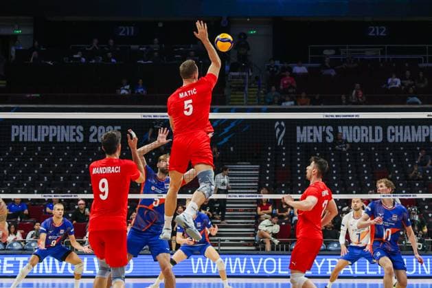 Turkiye v The Netherlands - Men s Volleyball World Championship, WM, Weltmeisterschaft 2025 METRO MANILA, PHILIPPINES - SEPTEMBER 20: Players of Turkiye in action during the round of 16 match between Turkiye and the Netherlands, in the FIVBVolleyball Men s World Championship, at the Mall of Asia Arena, in Pasay City, Metro Manila, Philippines, on September 20, 2025. Daniel Ceng Anadolu Manila Philippines. Editorial use only. Please get in touch for any other usage. Copyright: x2025xAnadoluxDanielxCengx