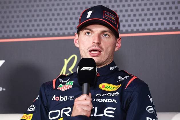 F1 - AZERBAIJAN GRAND PRIX 2025 VERSTAPPEN Max (ned), Red Bull Racing RB21, portrait press conference, PK, Pressekonferenz during the 2025 Formula 1 Qatar Airways Azerbaijan Grand Prix, 17th round of the 2025 FIA Formula One World Championship, WM, Weltmeisterschaft from September 19 to 21, 2025 on the Baku City Circuit, in Baku, Azerbaijan - BakuAzerbaijan Copyright: xEricxAlonsox